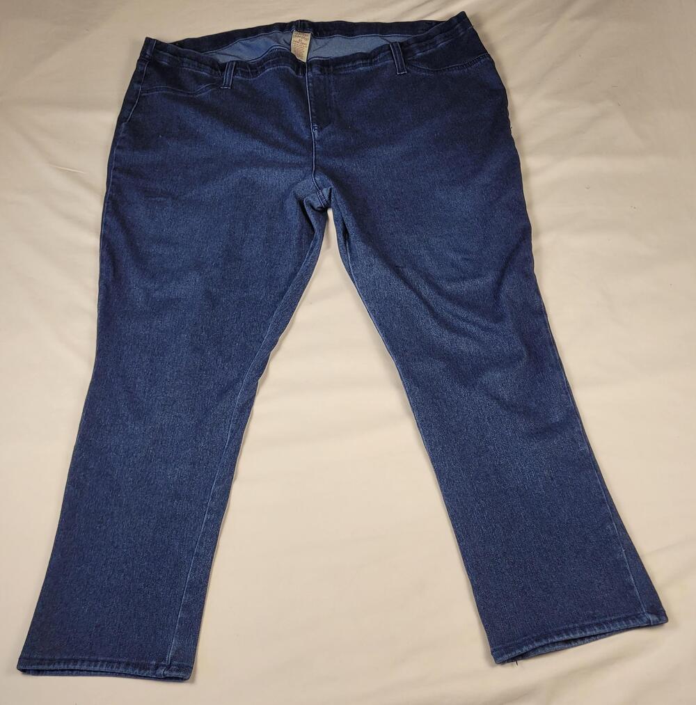 Faded Glory Jeans Womens 4X Plus Blue High Rise Stretch Elastic Waist Jeggings